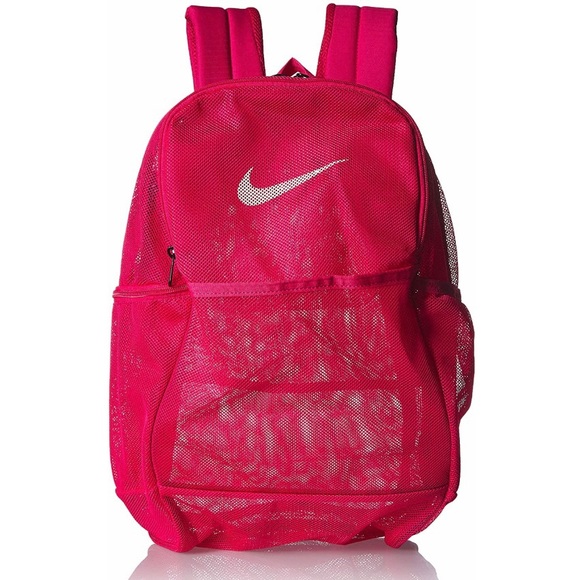 mesh pink backpack